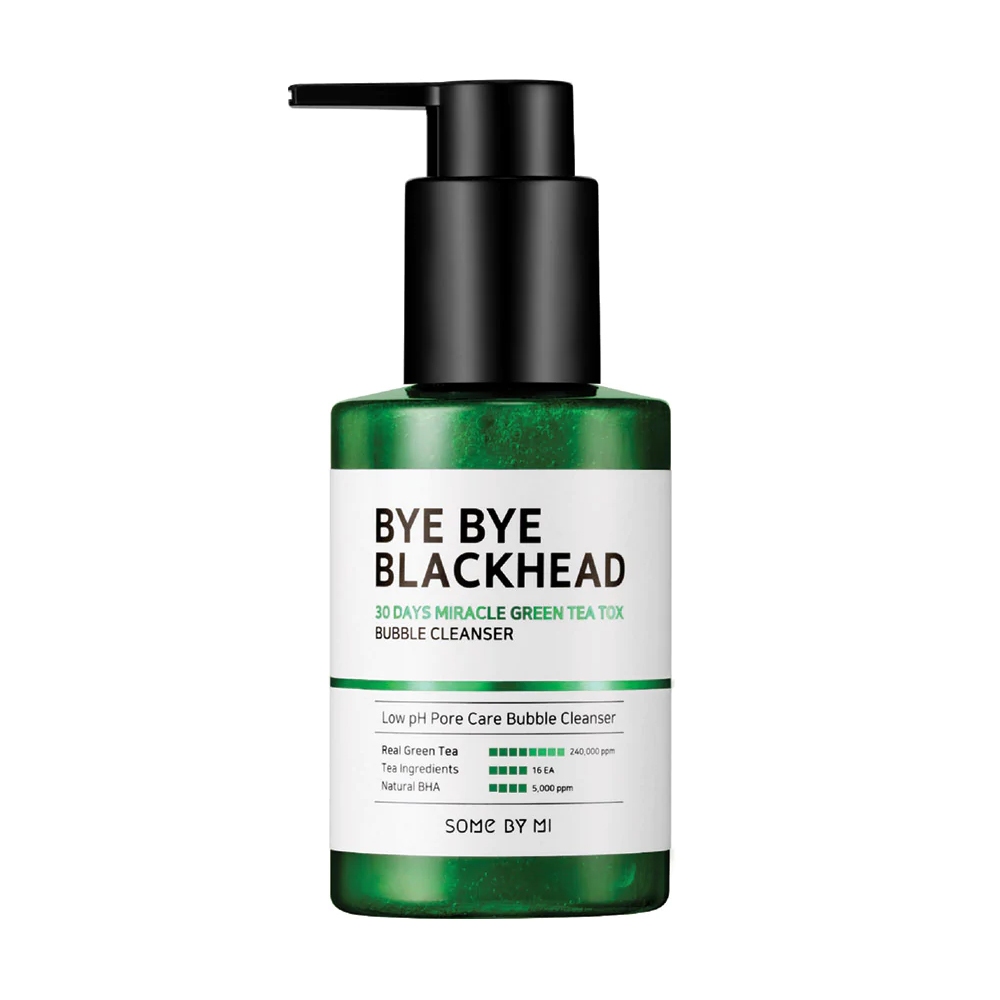 Глибоко очищувальна пінка-маска для обличчя Some By Mi Blackhead 30 Days Miracle Green Tea Tox Bubble Cleanser від чорних цяток, 120 г